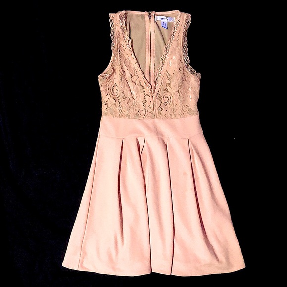 SWS Streetwear Society - Pale Pink/Light Peach lace flared skirt dress (Small) - Picture 1 of 2